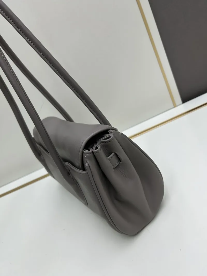 Miu Miu Gray Leather Shoulder Bag 07034 28cm - Image 3