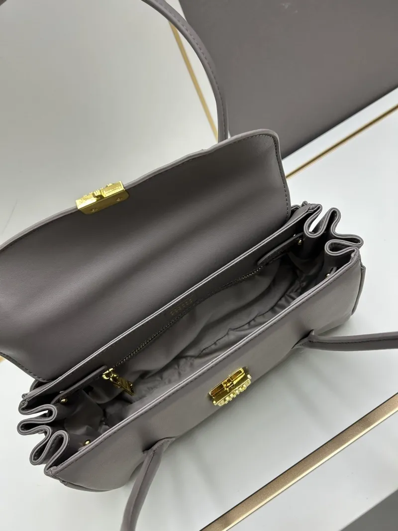 Miu Miu Gray Leather Shoulder Bag 07034 28cm - Image 7