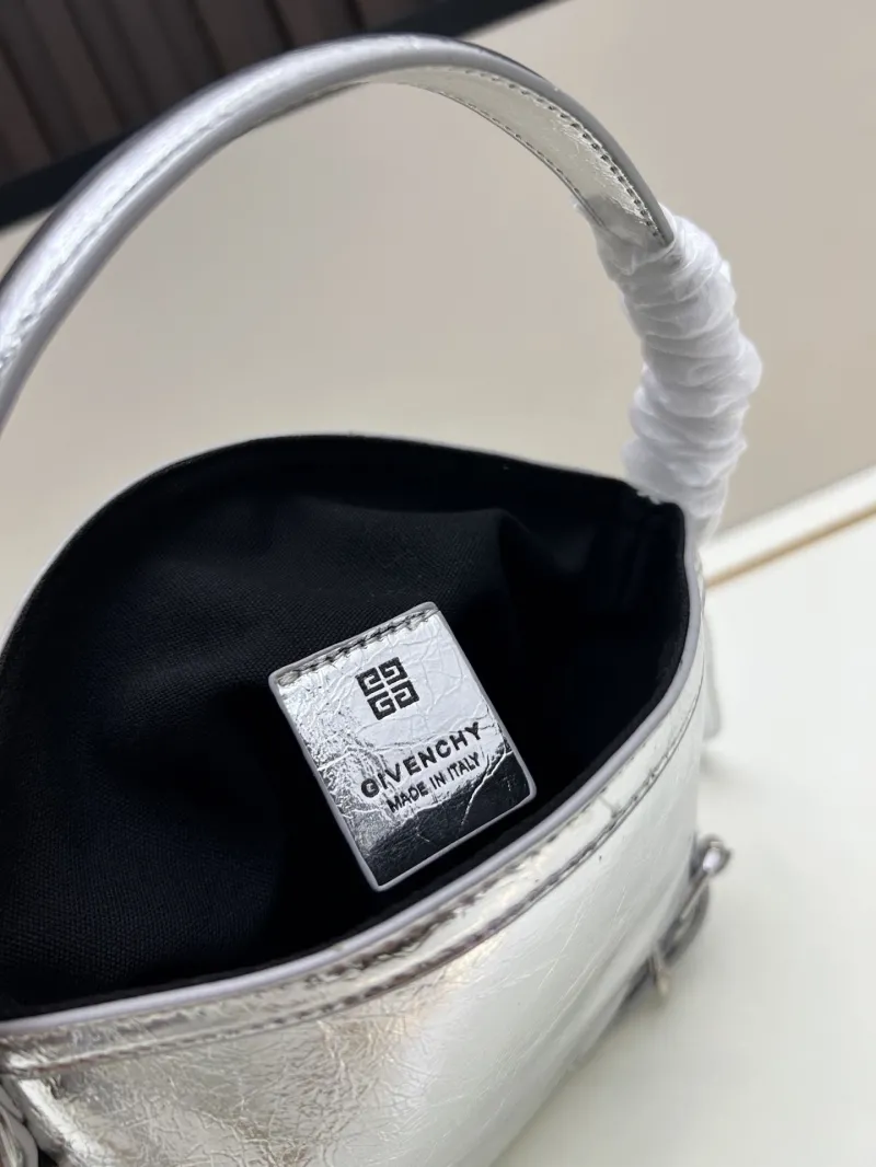 Givenchy Metallic Silver Top Handle Crossbody Bag - Image 8