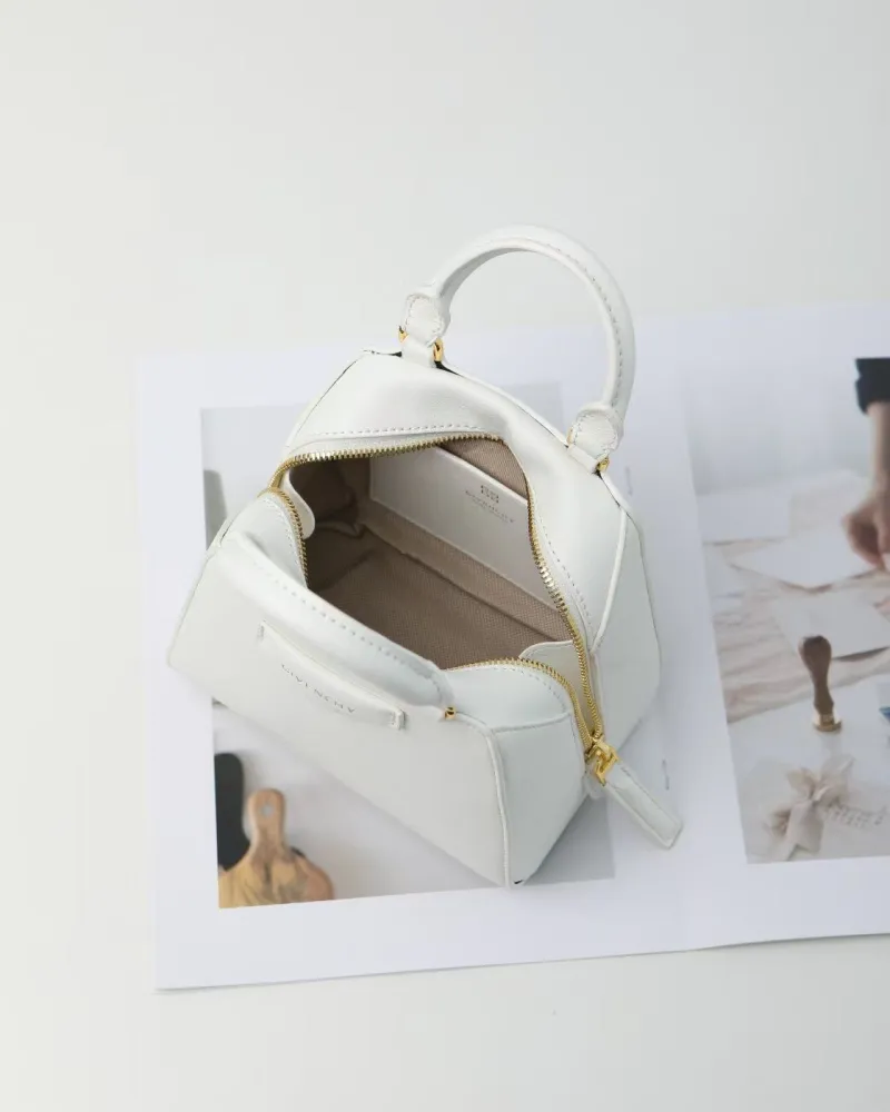 Givenchy White Leather Mini Top Handle Handbag - Image 9