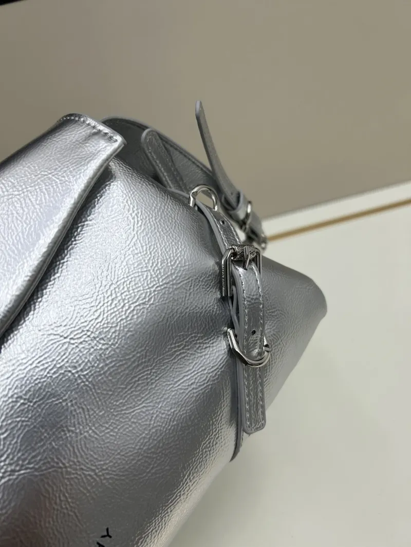 Givenchy Silver Leather Satchel Crossbody Bag - Image 5