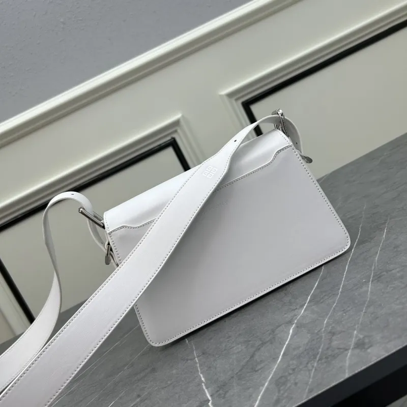 Givenchy White Leather Satchel Crossbody Bag - Image 3