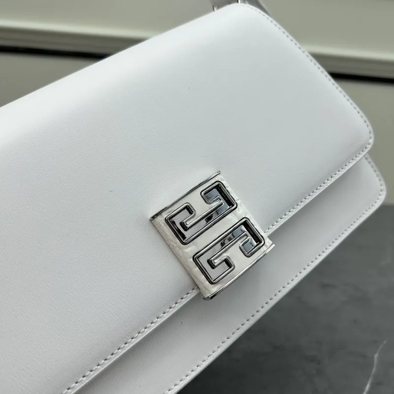 Givenchy White Leather Satchel Crossbody Bag - Image 4