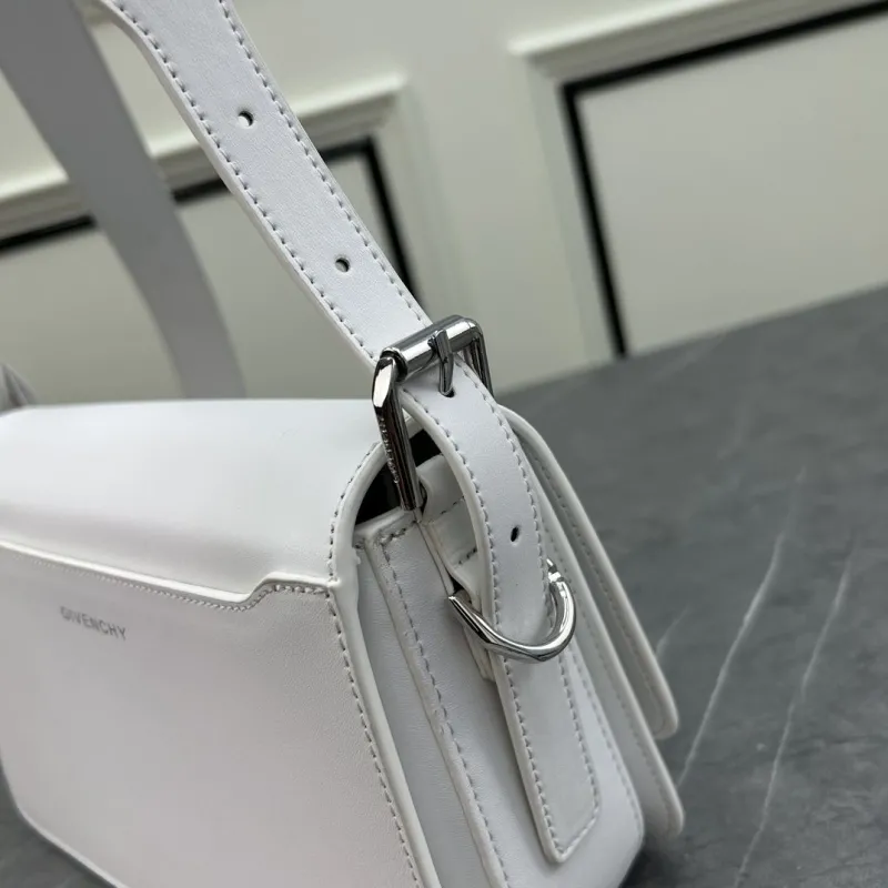 Givenchy White Leather Satchel Crossbody Bag - Image 6