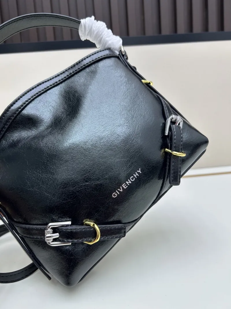 Givenchy Black Leather Satchel Crossbody Bag - Image 4