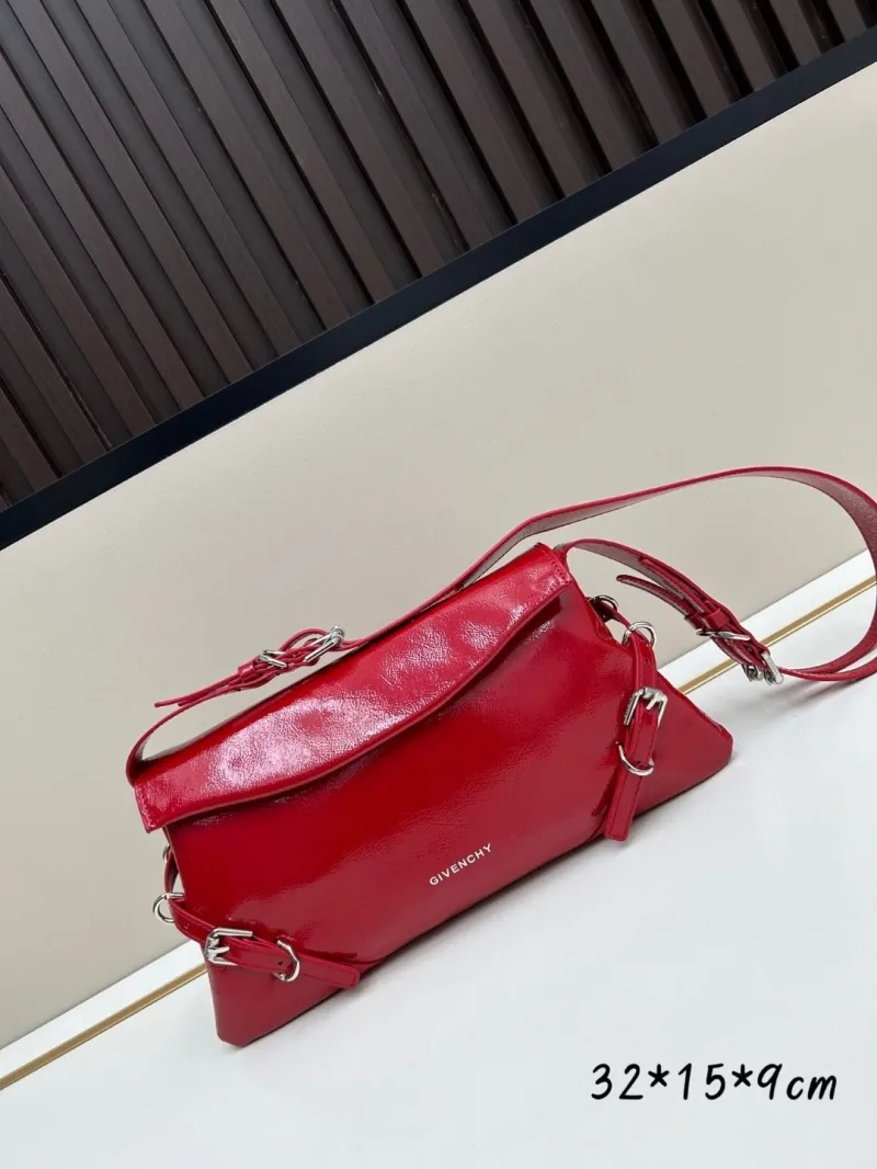 Givenchy Red Patent Leather Satchel Bag