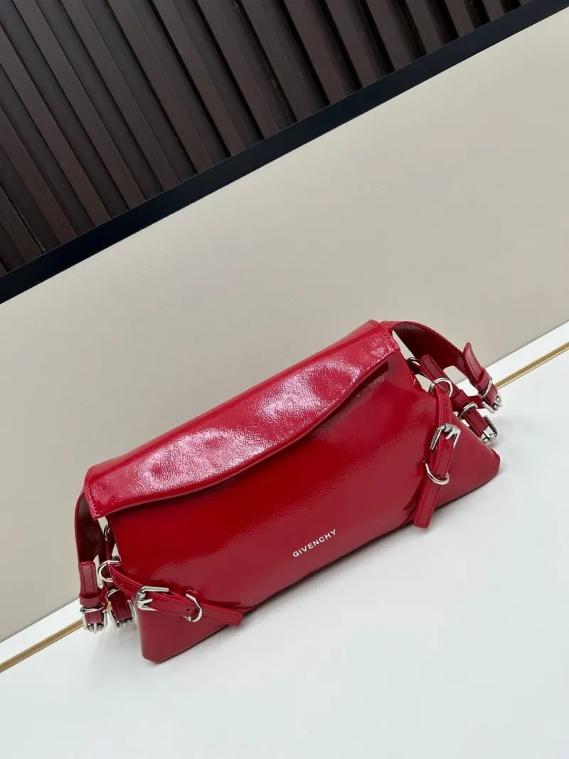 Givenchy Red Patent Leather Satchel Bag - Image 4