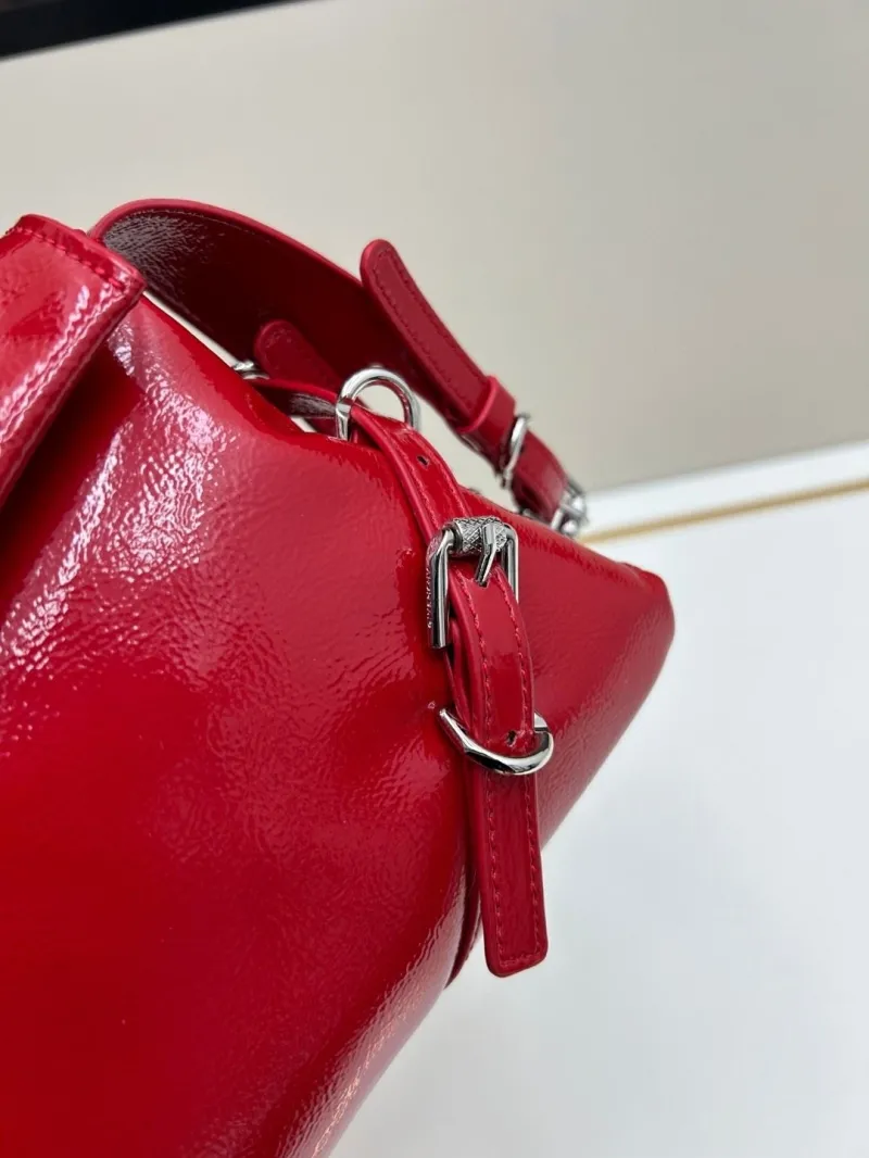 Givenchy Red Patent Leather Satchel Bag - Image 5