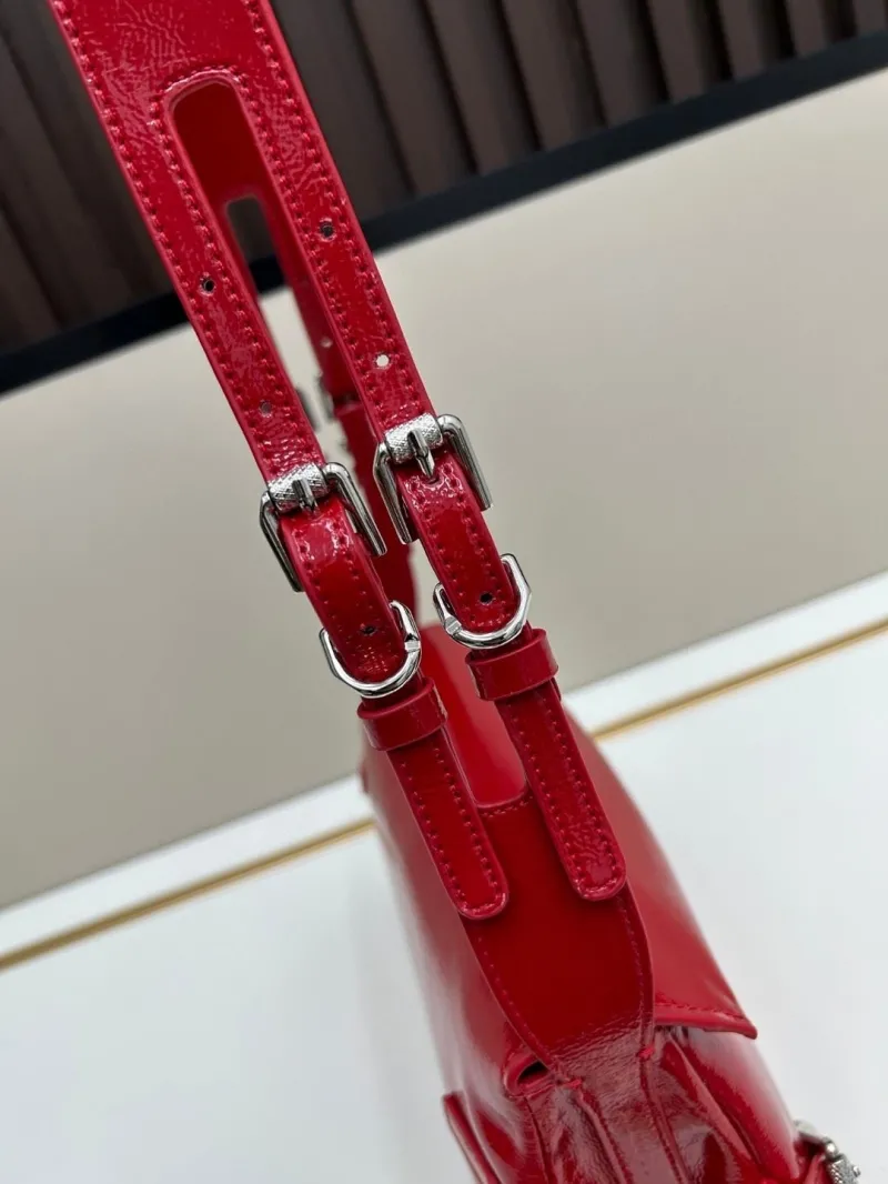 Givenchy Red Patent Leather Satchel Bag - Image 6