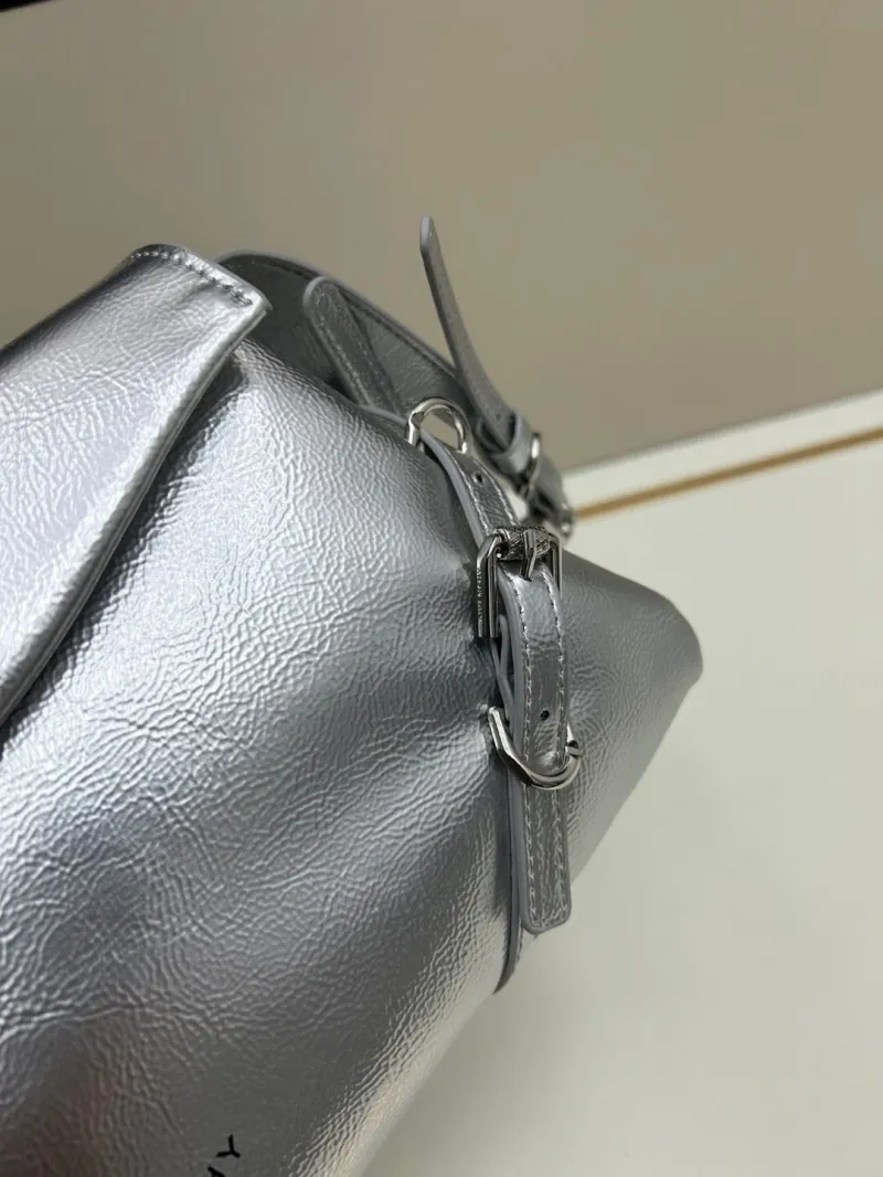 Givenchy Silver Leather Satchel Bag - Image 5