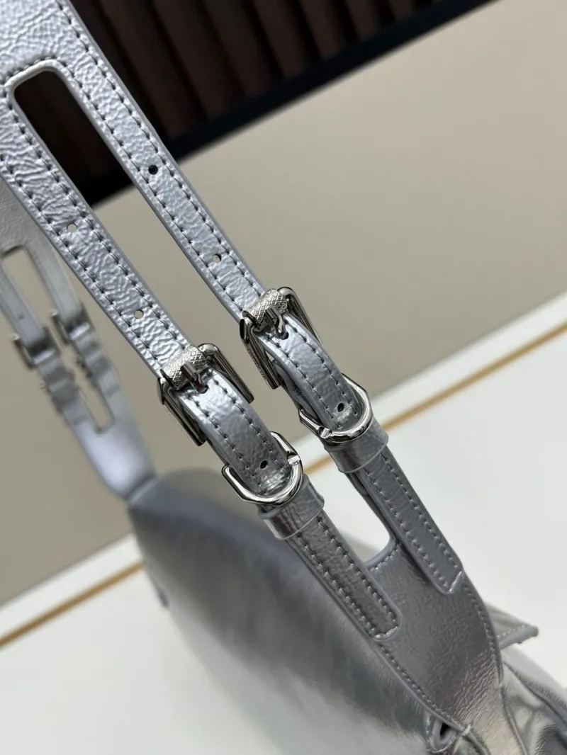 Givenchy Silver Leather Satchel Bag - Image 6