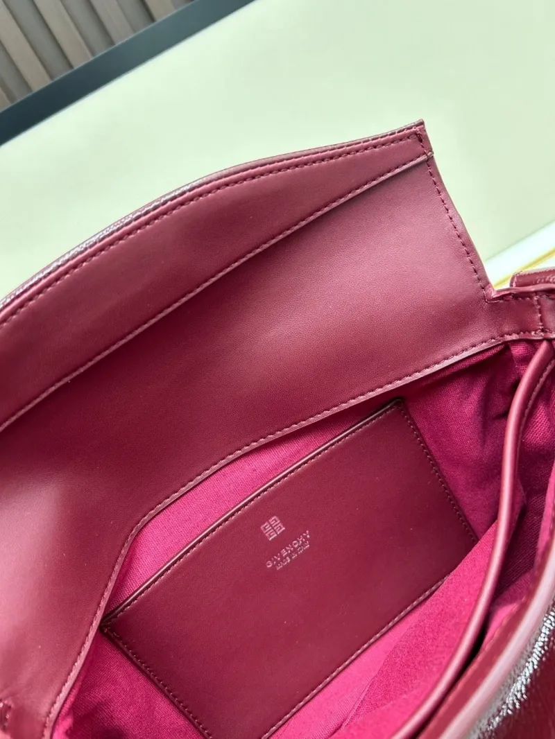 Givenchy Burgundy Leather Satchel Bag - Image 8