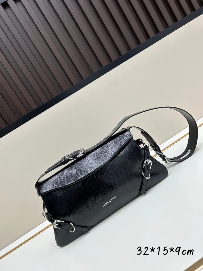 Givenchy Black Leather Satchel Shoulder Bag