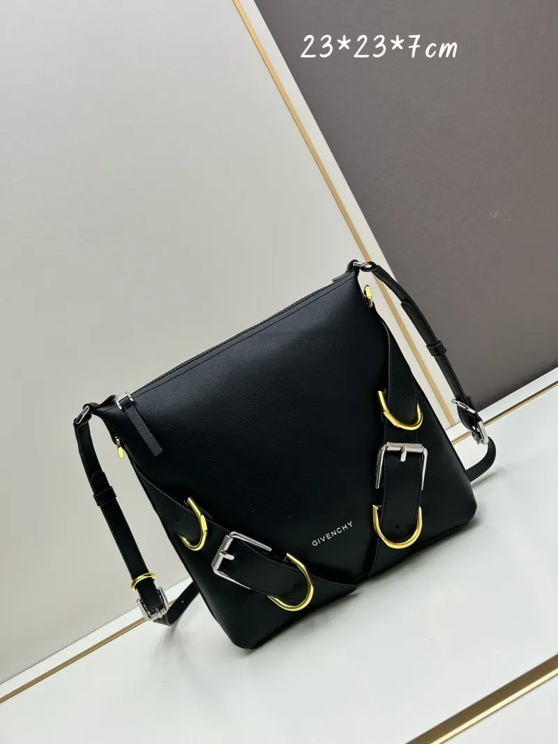 Givenchy Black Leather Satchel Crossbody Bag