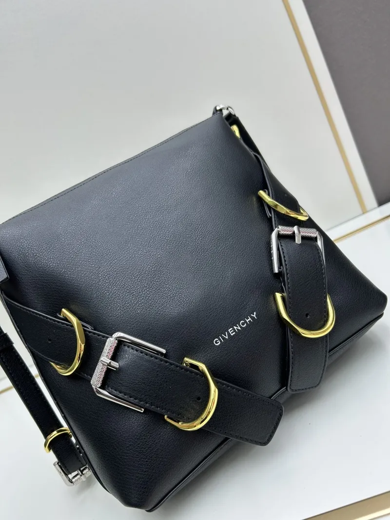 Givenchy Black Leather Satchel Crossbody Bag - Image 5