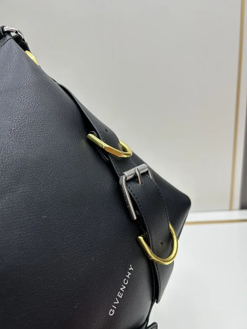 Givenchy Black Leather Satchel Crossbody Bag - Image 7