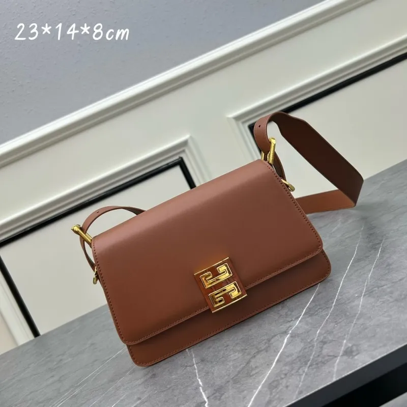 Givenchy Brown Leather Satchel Crossbody Bag