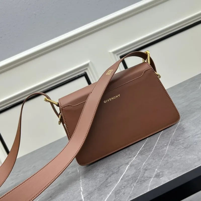 Givenchy Brown Leather Satchel Crossbody Bag - Image 3