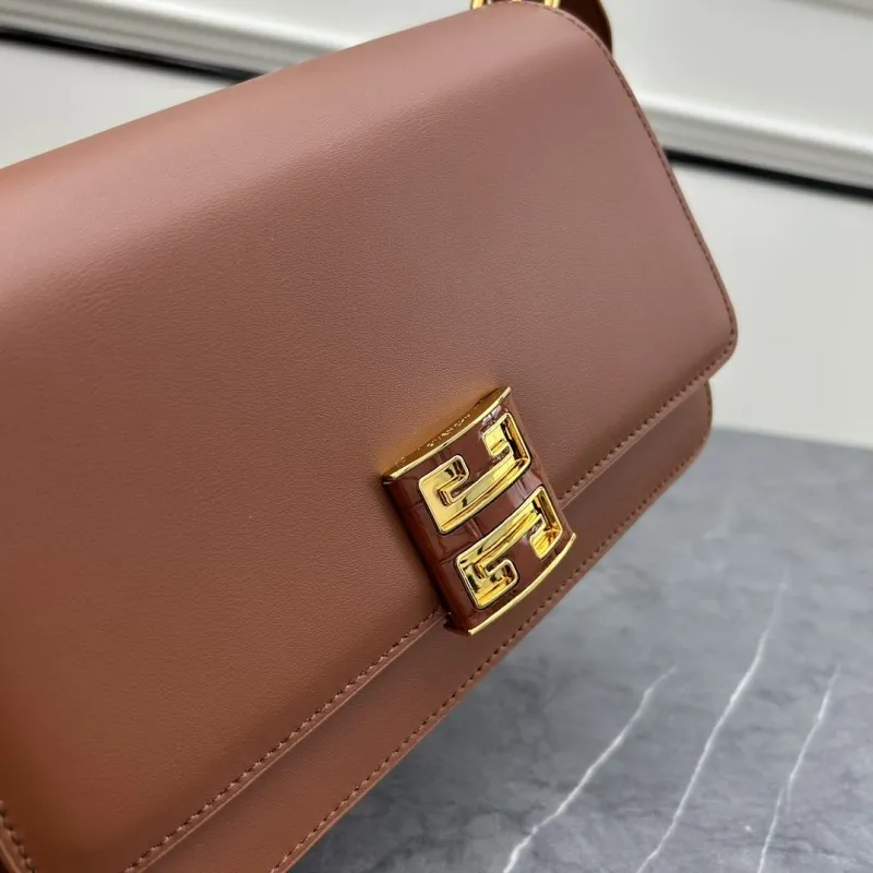 Givenchy Brown Leather Satchel Crossbody Bag - Image 4