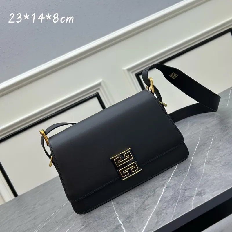 Givenchy Black Leather Satchel Crossbody Bag