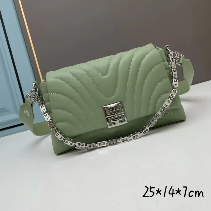 Givenchy Sage Green Quilted Satchel Bag
