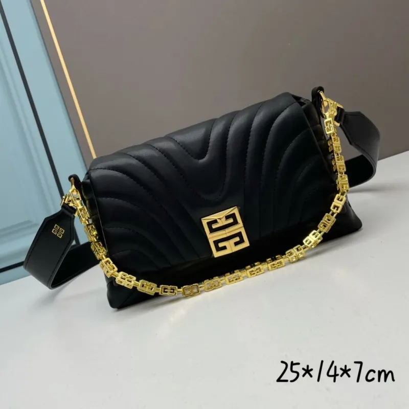 Givenchy Black Leather Quilted Crossbody Bag