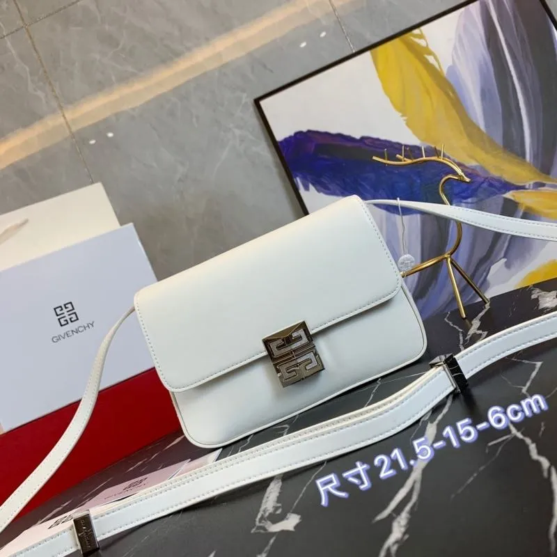 Givenchy White Leather Satchel Crossbody Bag