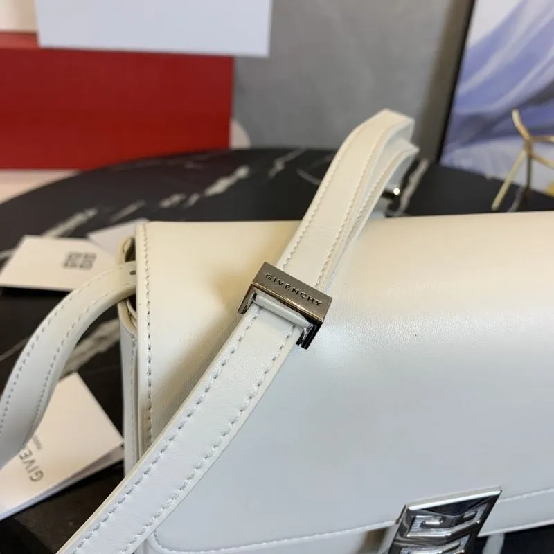 Givenchy White Leather Satchel Crossbody Bag - Image 5