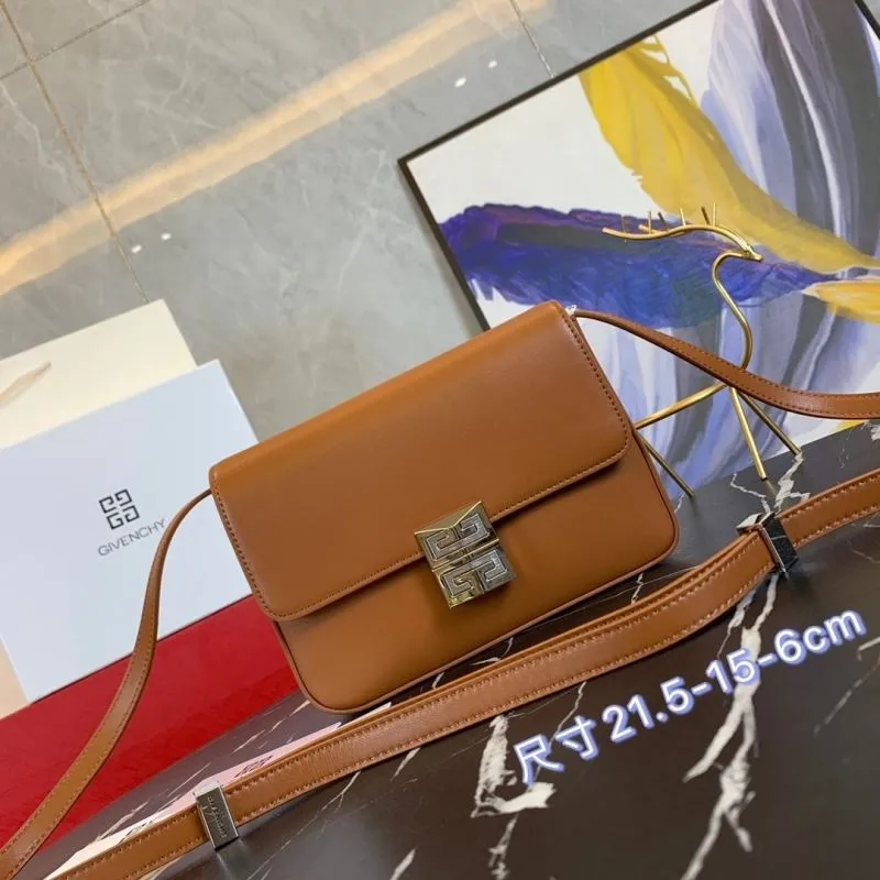 Givenchy Brown Leather Crossbody Satchel Bag