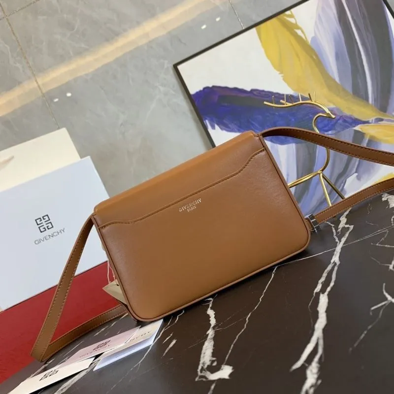 Givenchy Brown Leather Crossbody Satchel Bag - Image 3