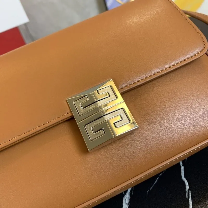 Givenchy Brown Leather Crossbody Satchel Bag - Image 4