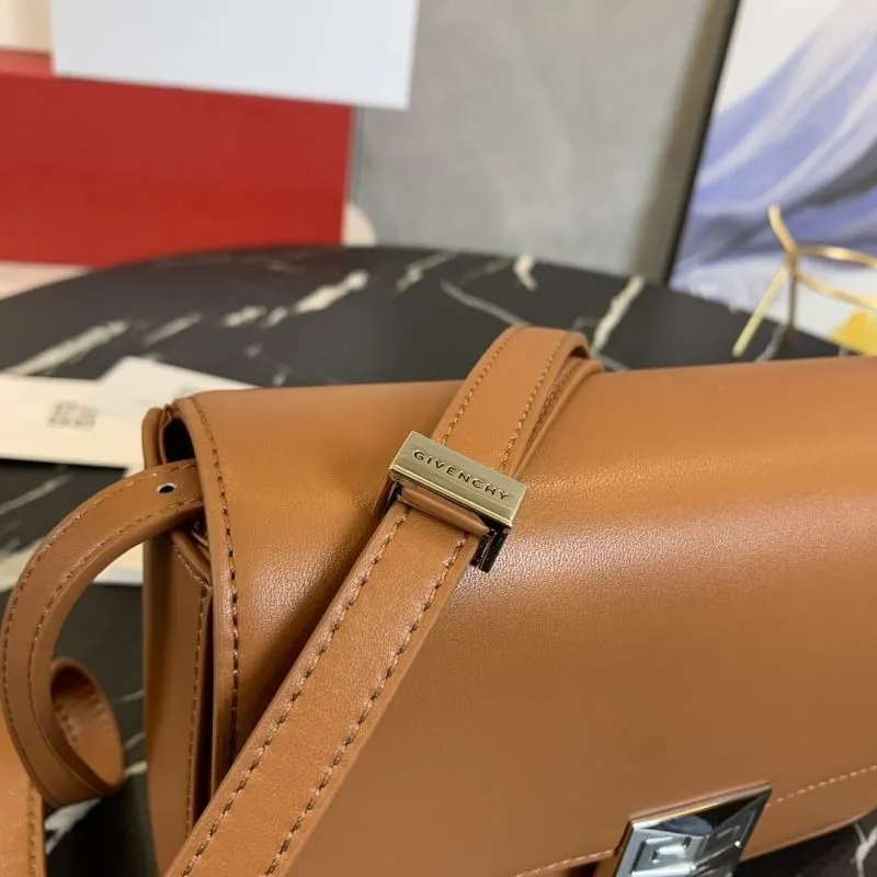 Givenchy Brown Leather Crossbody Satchel Bag - Image 5