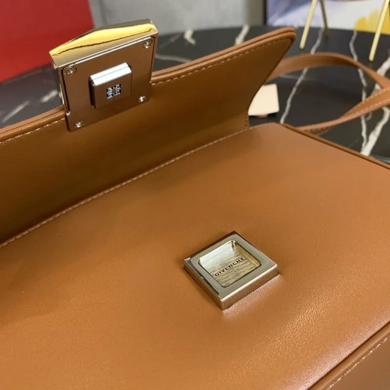 Givenchy Brown Leather Crossbody Satchel Bag - Image 7