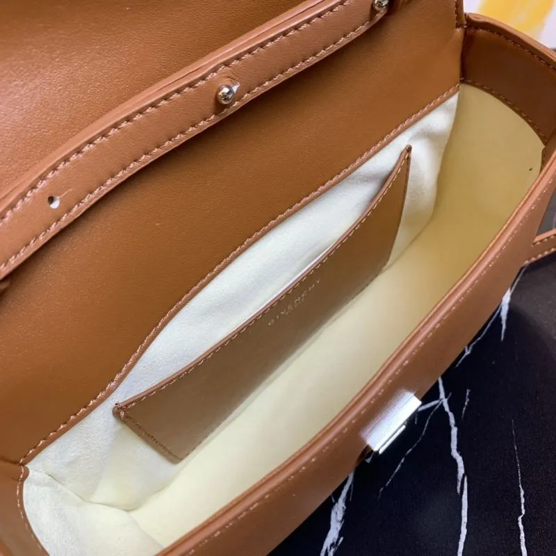 Givenchy Brown Leather Crossbody Satchel Bag - Image 8