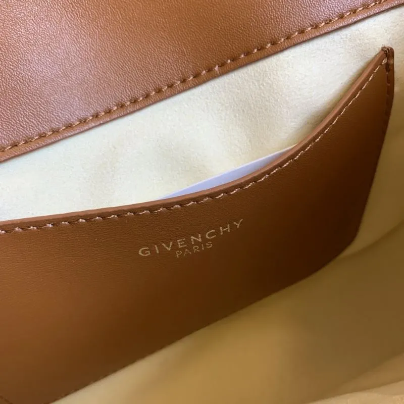 Givenchy Brown Leather Crossbody Satchel Bag - Image 9