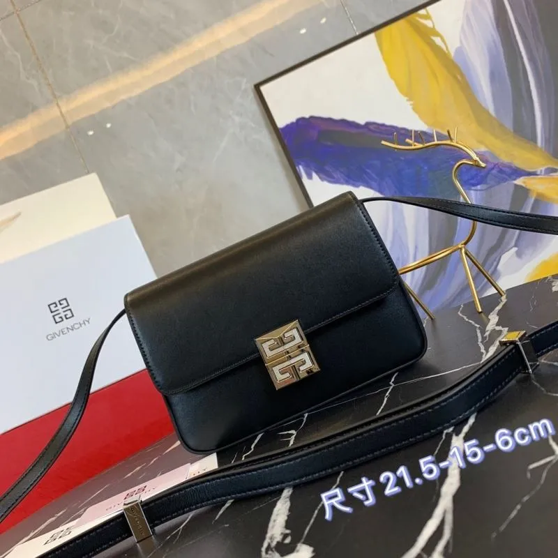 Givenchy Black Leather Crossbody Satchel Bag