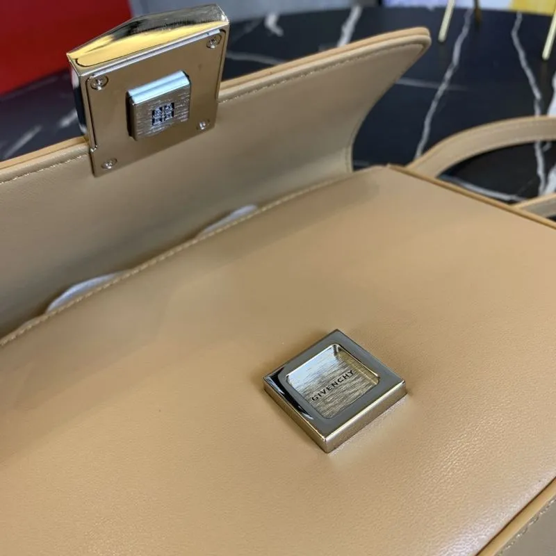 Givenchy Beige Leather Crossbody Satchel Bag - Image 7