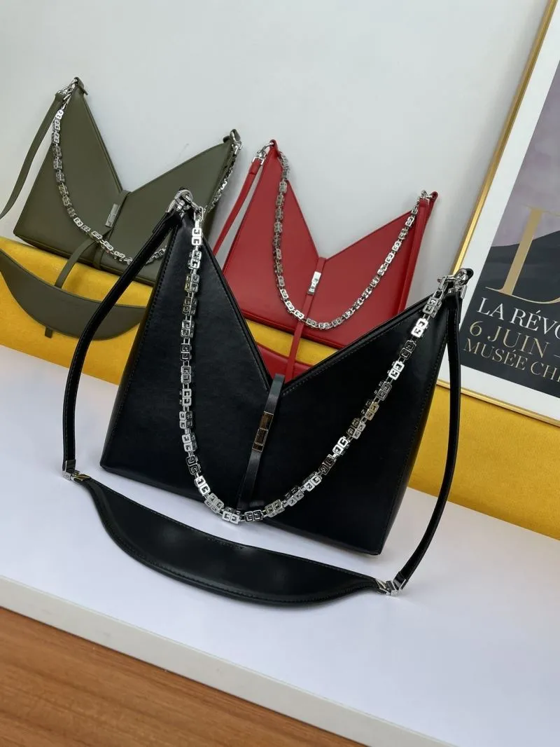 Givenchy Chain Detail Leather Satchel Bag