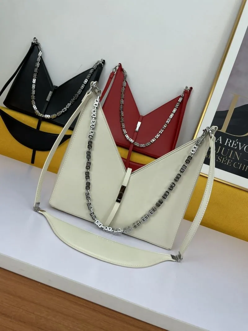 Givenchy White Leather Chain Satchel Bag