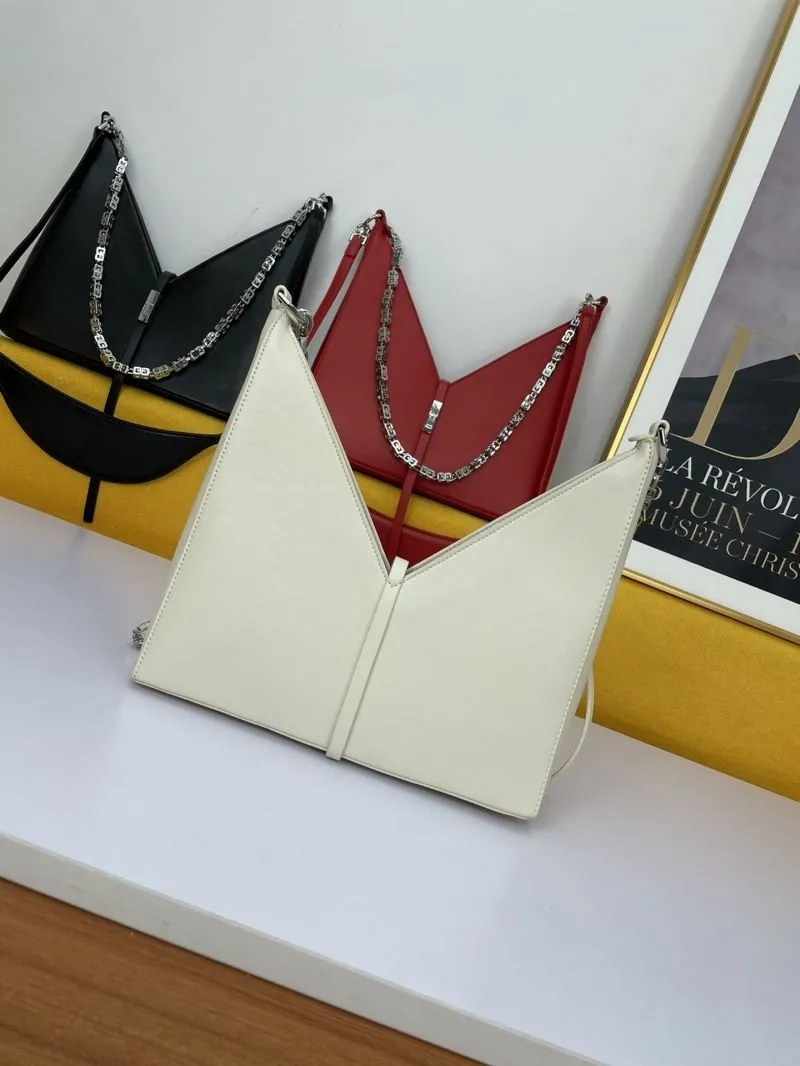 Givenchy White Leather Chain Satchel Bag - Image 3