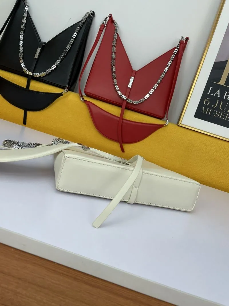 Givenchy White Leather Chain Satchel Bag - Image 4