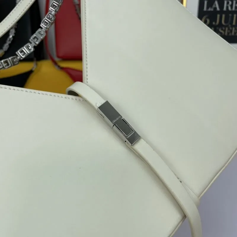 Givenchy White Leather Chain Satchel Bag - Image 5