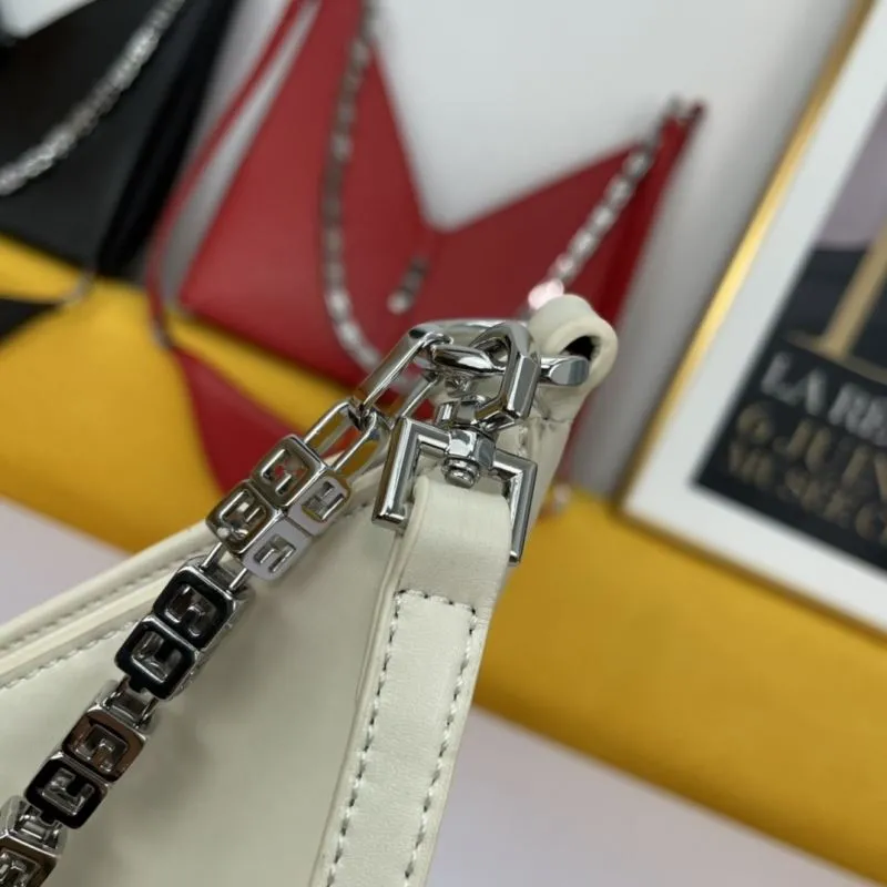 Givenchy White Leather Chain Satchel Bag - Image 6