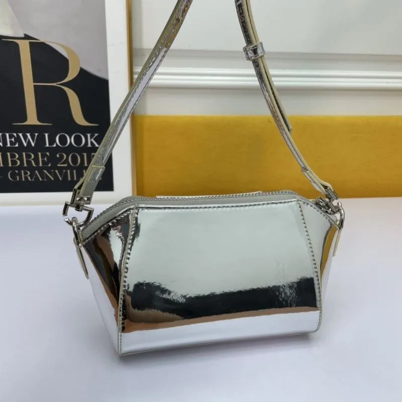 Givenchy Silver Metallic Satchel Crossbody Bag - Image 3