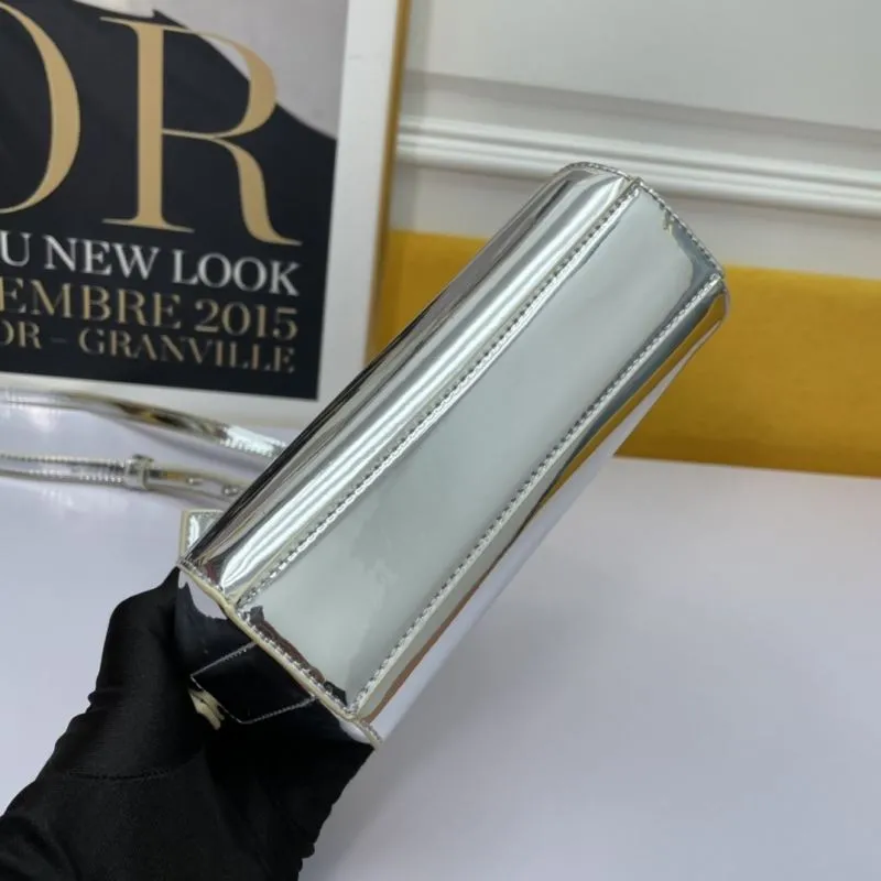 Givenchy Silver Metallic Satchel Crossbody Bag - Image 4