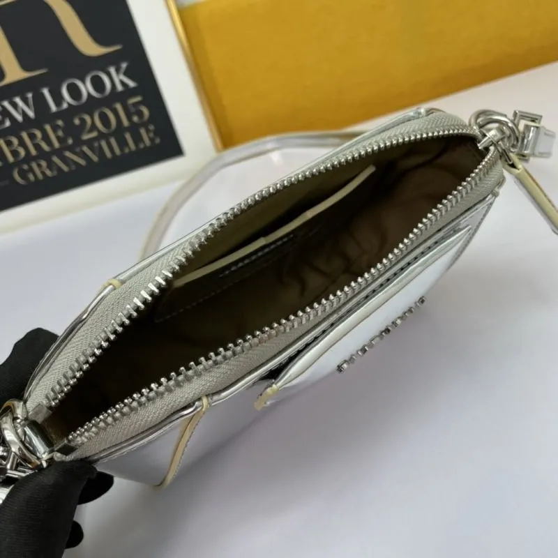 Givenchy Silver Metallic Satchel Crossbody Bag - Image 7