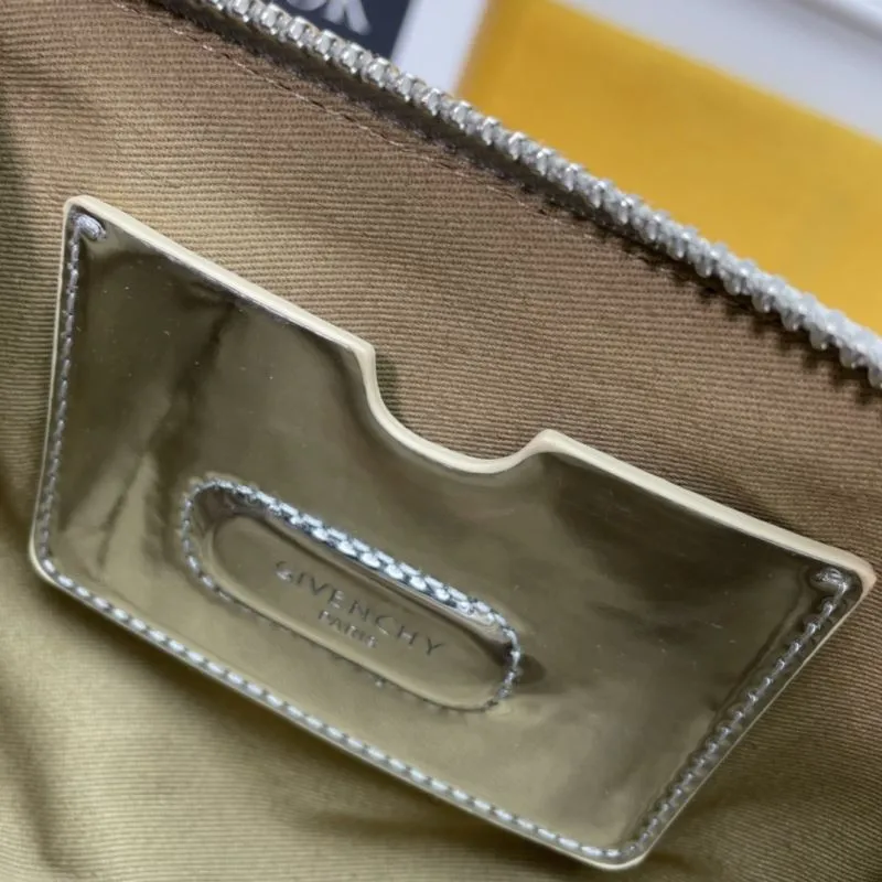 Givenchy Silver Metallic Satchel Crossbody Bag - Image 8