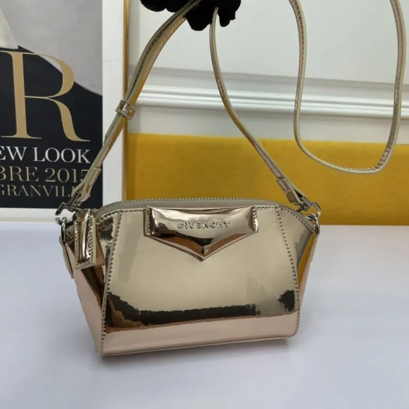Givenchy Metallic Gold Satchel Crossbody Bag 77