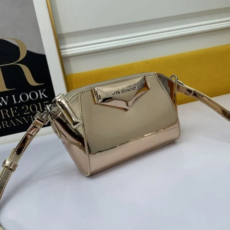 Alternative view of Givenchy Metallic Gold Satchel Crossbody Bag 77