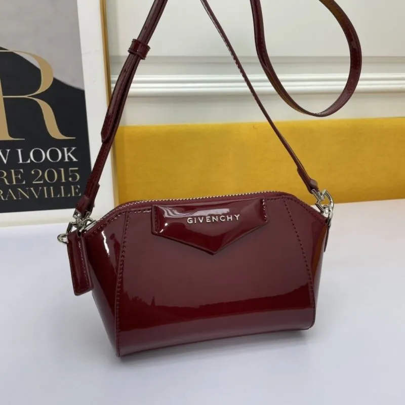 Givenchy Burgundy Patent Leather Crossbody Bag